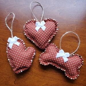 Set Of 3 hand-made Christmas Ornaments Holiday